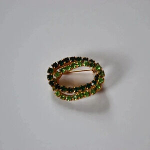 Vintage Green  Crystal Brooch